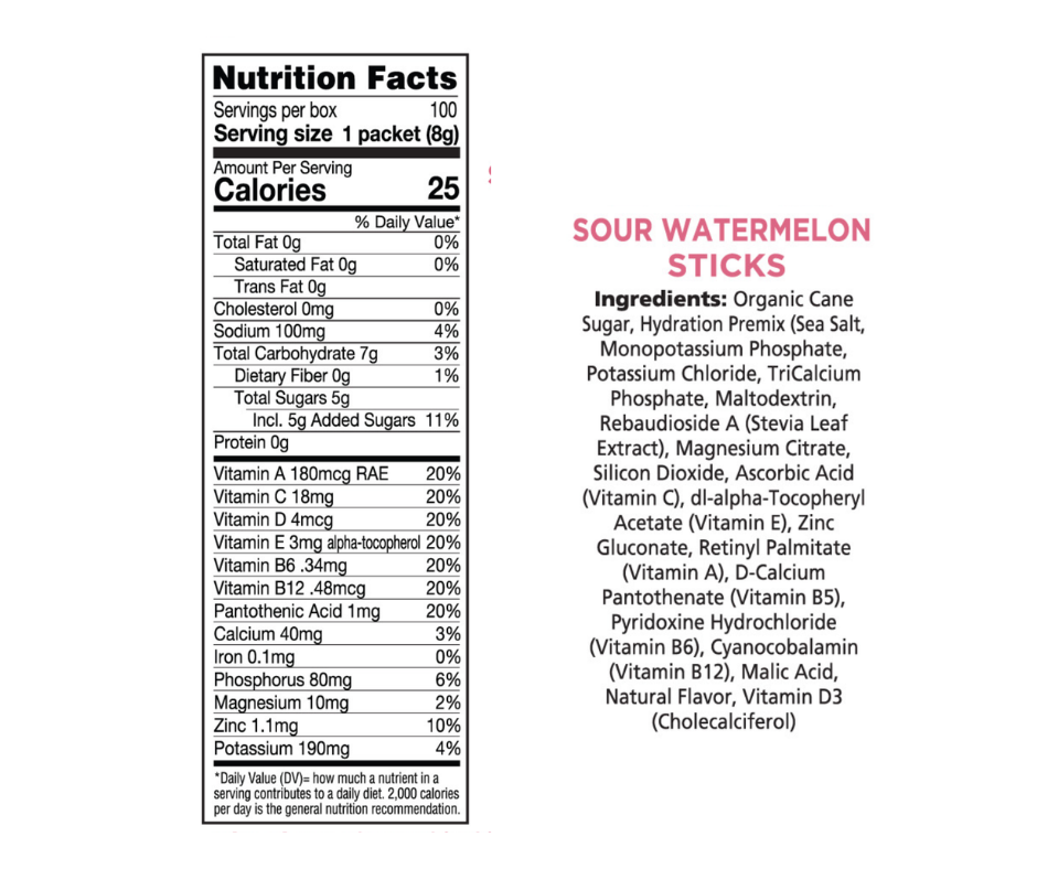AdeNation Sour Watermelon Hydration Sticks