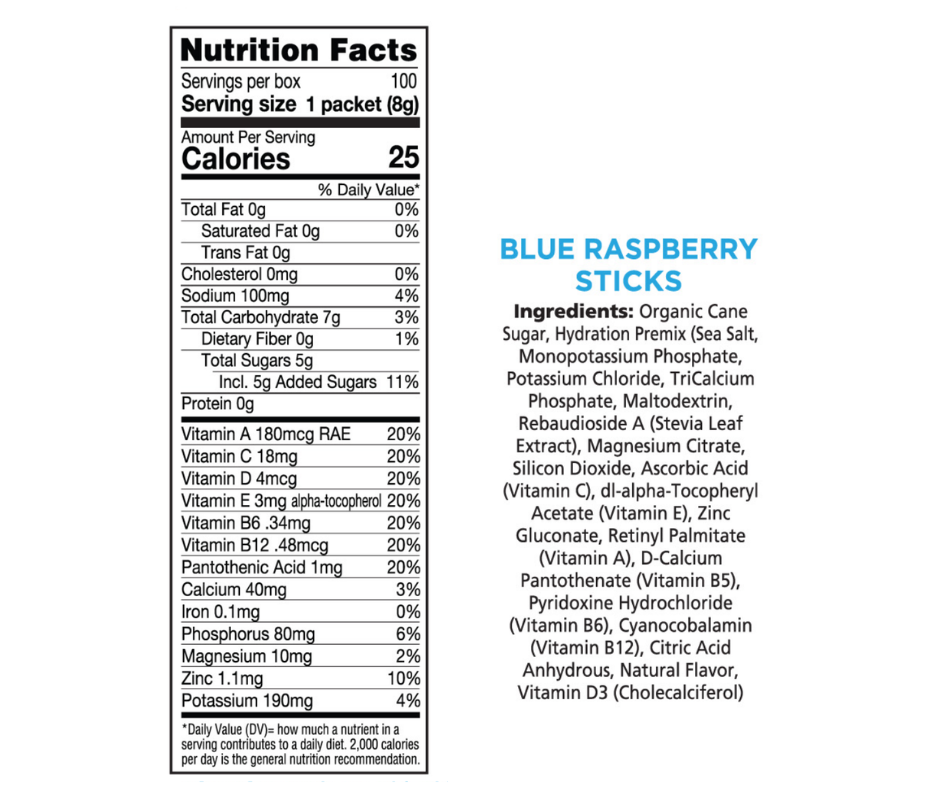 AdeNation Blue Raspberry Hydration Sticks